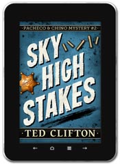 Mystery book cover design: Sky High Stakes